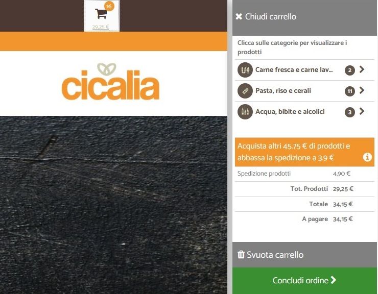 la mia recensione di Cicalia: spesa alimentare online (anche freschi)