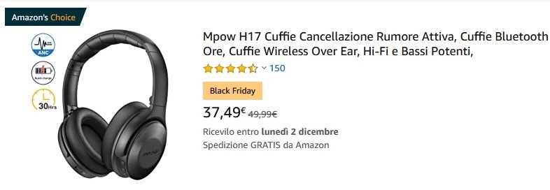 cuffie in offerta su Amazon per Black Friday 2019