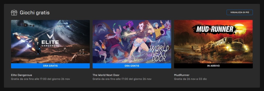 giochi gratuiti della Epic Games