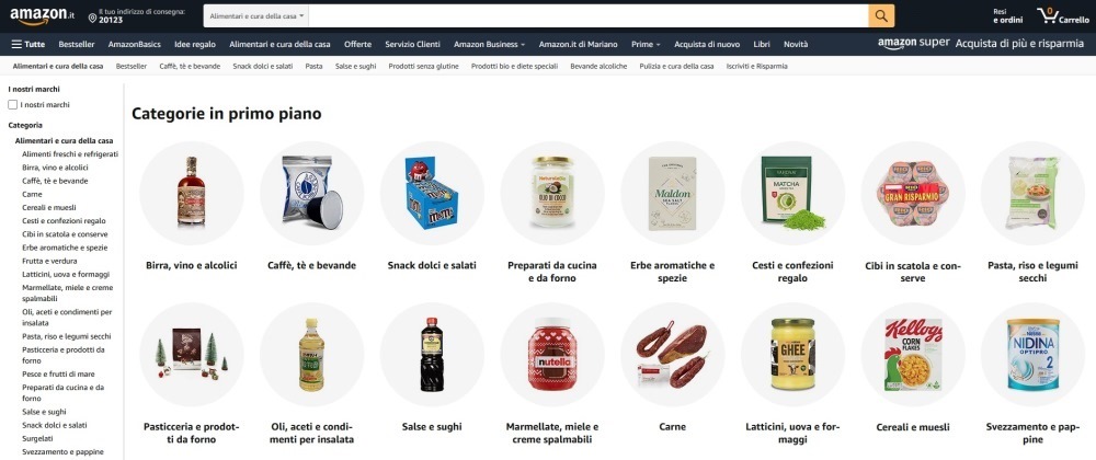 Amazon alimentari e cura della casa