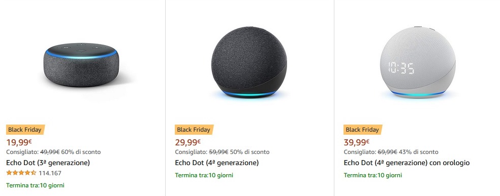 dispositivi Amazon sconti Black Friday 2021